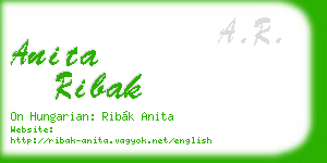 anita ribak business card